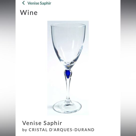 3 Cristal D'Arques Durand Venise Saphir Wine Drinking Glasses EUC‎ - Picture 6 of 6